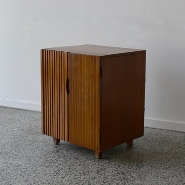 Handmade Mid Century Walnut Nightstand // Bar Cabinet with Sliding Tray Table (2 Available) 