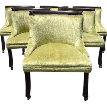 Chairs Erwin Lambeth Tomlinson Vintage Lounge Armchair Wood Seating Slipper Designer Chic Antique Hollywood Regency Wood Mid Century Modern 