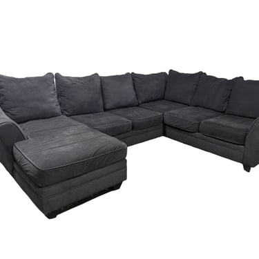 Grey Cloth Sectional With Chaise