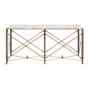 French Empire Console Table with Marble