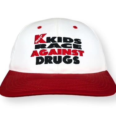 Vintage 90s Checkered Flag Kmart “Kids Race Against Drugs” Embroidered SnapBack Hat Cap 