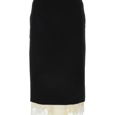 Balenciaga Woman Black Gabardine Skirt