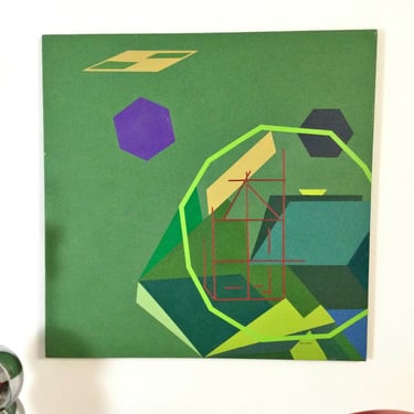 Large Geometric Green Original Artwork Signed by Heaney