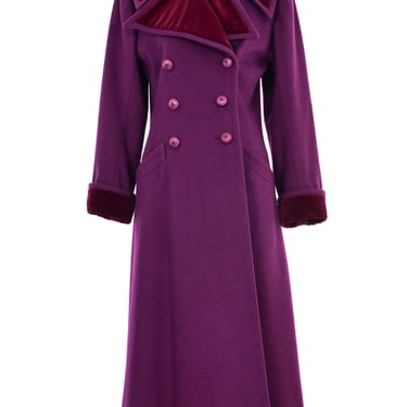 1970s Yves Saint Laurent Magenta Wool Maxi Coat