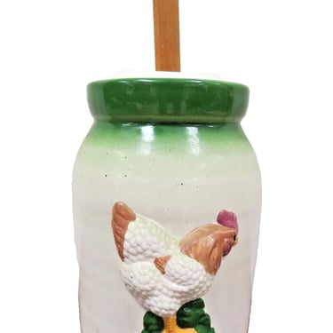 Vintage Ceramic Butter Churn - Decorative Chicken Hen Country Farmhouse Decor 