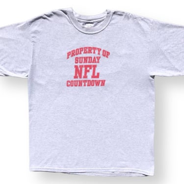 Vintage 90s Property of Sunday NFL Countdown “The Hardest-Working Pre-Game Show in Football” Graphic T-Shirt Size XL 