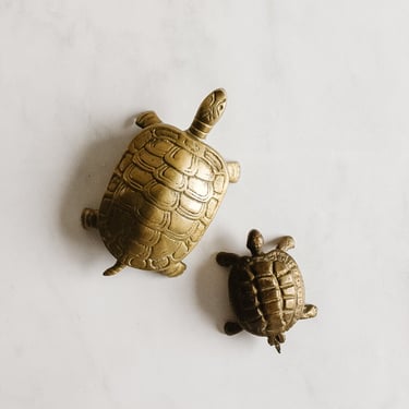 midcentury French brass turtle cigarette box