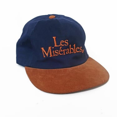 vintage dad hat / Les Miserables hat / 1990s Les Miserables musical theater strapback suede brim dad hat 