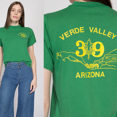 80s Verde Valley Arizona Boy Scout Troop T Shirt | Vintage Green Fleur De LIs Graphic Tourist Tee 