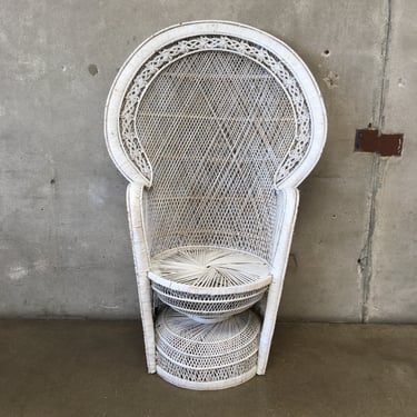 White Rattan Peacock Chair