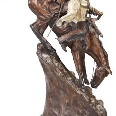 Sculpture, Bronze, After Frederic Remington, "Mountain Man"', Patinated, Marble!