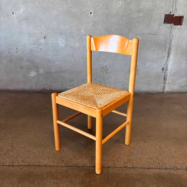 Vintage 1980s Rush Cane Single Side Chair - Made in Italy