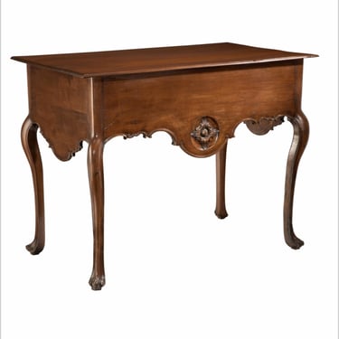 18th Century Portuguese Baroque Period Carved Walnut Console Table 