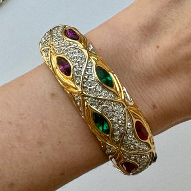 80s Jeweled Gold Bracelet