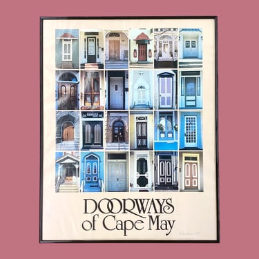 Vintage Doorways of Cape May Poster 1980s Retro Size 29x23 Contemporary + New Jersey + Beach Homes + Architecture + Home and Wall Decor 