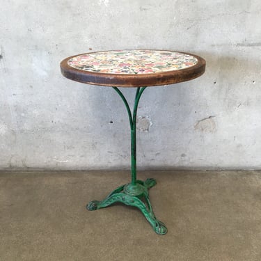 Vintage Iron Base Tile Top Café Table