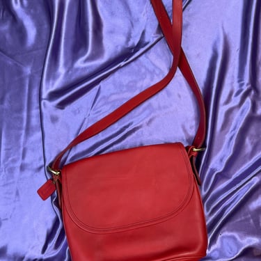 Vintage Coach Red Leather Saddle Bag Coach 4150
