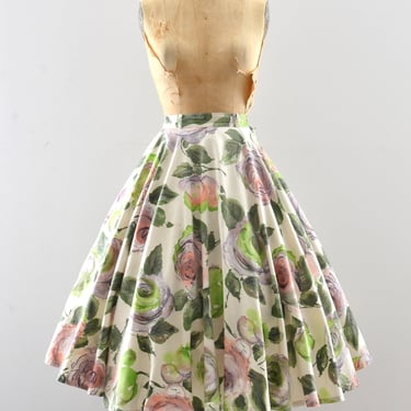 50's Rose Print Full Skirt