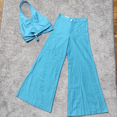 Vintage 1970's Flare Pants and Top Set, 70's Pants Set, 1970s Flares, Two - piece 70s trousers set, 1970s Flare Trousers Set 