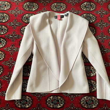 Vintage DANA BUCHMAN palest lavender wool jacket | 80s designer, dramatic collar jacket, XS/S 