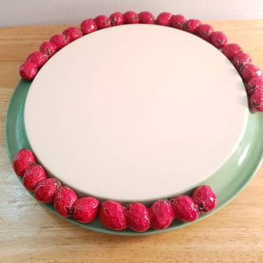 Vintage 1940s Japan SHAFFORD bone china cake plate Strawberry theme decor 