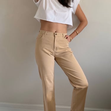 27 beige vintage jeans / vintage 90s sand beige ultra high waisted tapered stretch colored jeans | Jeans 27 