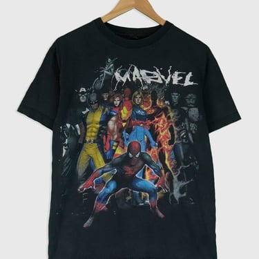 Vintage Marvel Mad Engine All Heros Comic T Shirt Sz L
