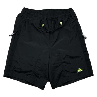 Vintage 90s Nike ACG Multi-Pocket Black and Lime Green Trail/Climbing Shorts Size Medium/Large 