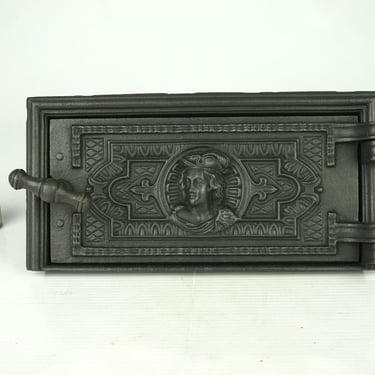 Cast iron oven door, antique Iron Door, rusty stove part,Iron Stove Door,  Antique Furnace,Cast Iron Salvage Front Panel, vintage metal door 
