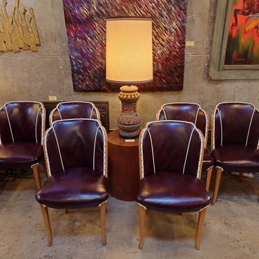 Mid-Century Modern Art Deco Cloud Dining Chairs Set of 6 by Harry & Lou Epstein 