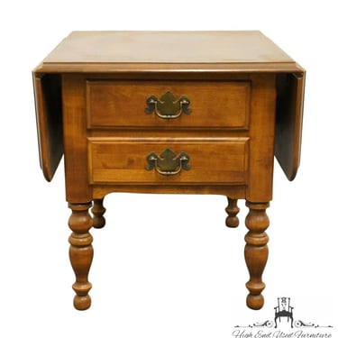 ETHAN ALLEN Heirloom Nutmeg Maple Colonial / Early American 25" Drop Leaf Accent End Table 10-8644 