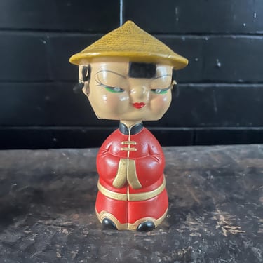 Vintage Japanese Man Bobblehead Bank 