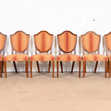 Baker Furniture Historic Charleston Federal Mahogany Shield Back Dining Chairs, Set of Six