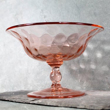 Pink Depression Glass Candy Dish | Pressed Glass Pedestal Candy Dish | For Candy or Nuts | Circa 1930s/40s | Bixley Shop 