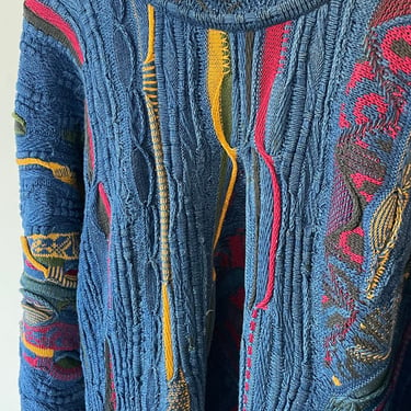 Vintage Coogi Australia Sweater Multicolored Textured Men’s XL Unisex Women’s Oversized 