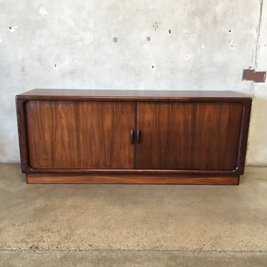 Danish Dyrlund Mid Century Credenza / Sideboard With Tambour Doors in Rosewood