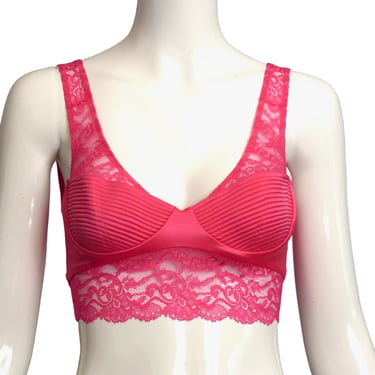 VERSACE- 2023 NWT Pink Satin &amp; Lace Bra Top, Multiple Sizes Available
