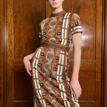 70s Tapestry print maxi dress 