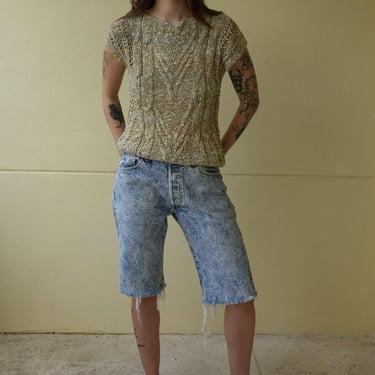 Acid Wash Levi's Jean Shorts / Acid Washed High Waist Denim / High Waisted Mom Jeans / Eighties Nineties Denim / Jorts 