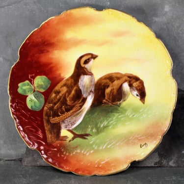 Vintage Limoges Signed and Hand Painted Decorative Plate - L.R.L. Limoges Bird Plate - Signed Ourog - French Porcelain | Bixley Shop 