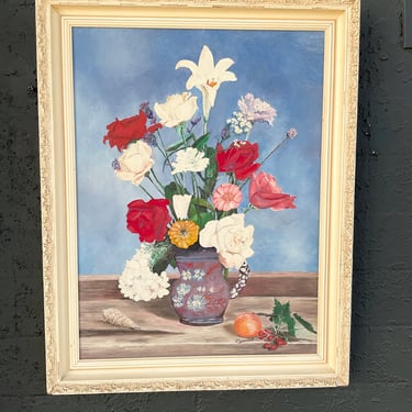 Floral Midcentury Oil Painting