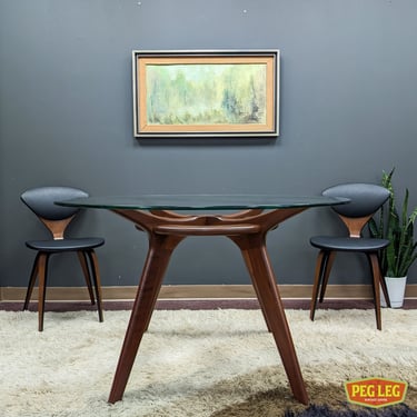 Mid-Century Modern walnut Compass table by Adrian Pearsall