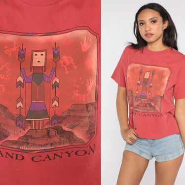 Grand Canyon Shirt 90s Hopi TShirt Petroglyph Graphic Arizona Tee Vintage Retro Single Stitch Southwestern Tourist T Shirt 190s Small S 