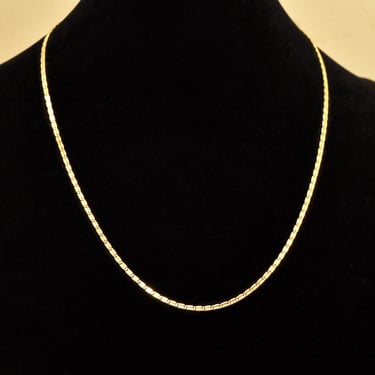 Italian 14K Yellow Gold Chain Necklace, Mariner-Style Link, Unisex Gold Chain, Estate Jewelry, 17.75