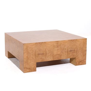 Hickory White Burlwood Coffee Table - mcm 