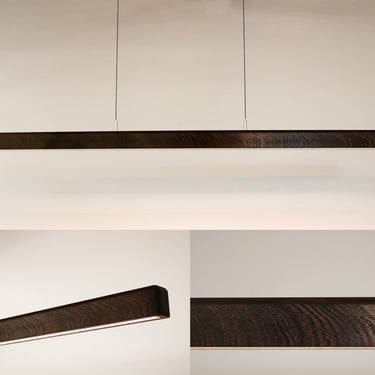 Linear Suspension LED Pendant in Wenge Wood | 60