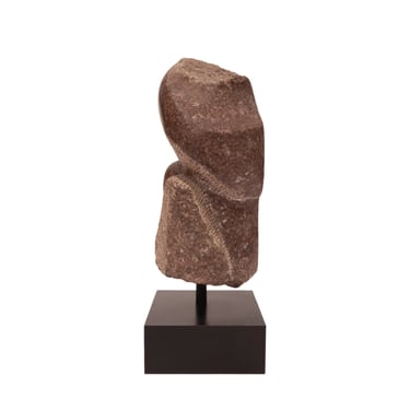 Naomi Feinberg "Morceau" Sculpture In Red Italian Marble 1977 (Signed and Dated)