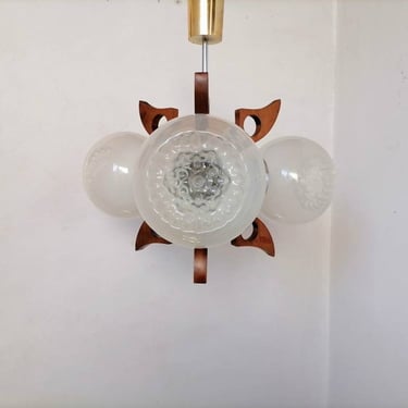 Vintage Ceiling Lamp / Three Bulb Chandelier / Hanging Lamp/ Pendant Light / Lightning/ 70s Yugoslavia 