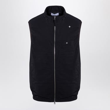 Stone Island Blue Wool-Blend Zipped Waistcoat Men