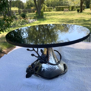 Sale~ Micheal Aram Sculpture Cake Plate~ exquisite Wedding Gift, High End Dining Table Decor~ metal art Orchids~ Display platter 